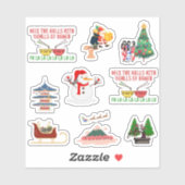 Japanse kerstplakboekstickers sticker (Vel)