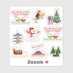 Japanse kerstplakboekstickers sticker