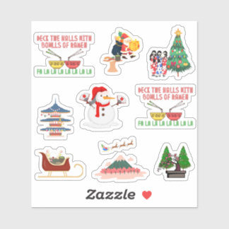 Japanse kerstplakboekstickers sticker