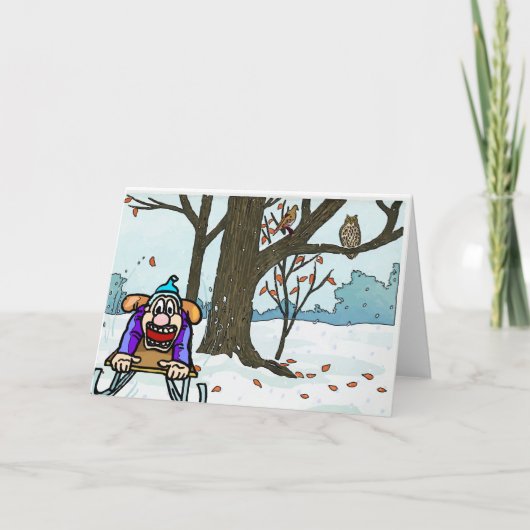 Japanse kerstsneeuw en vogels feestdagen kaart (Voorkant)