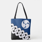 Japanse keten en Mistudomoe Crest Tote Bag (Achterkant)
