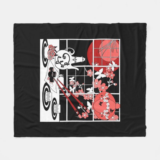 Japanse keuken fleece deken (Voorkant (Horizontaal))