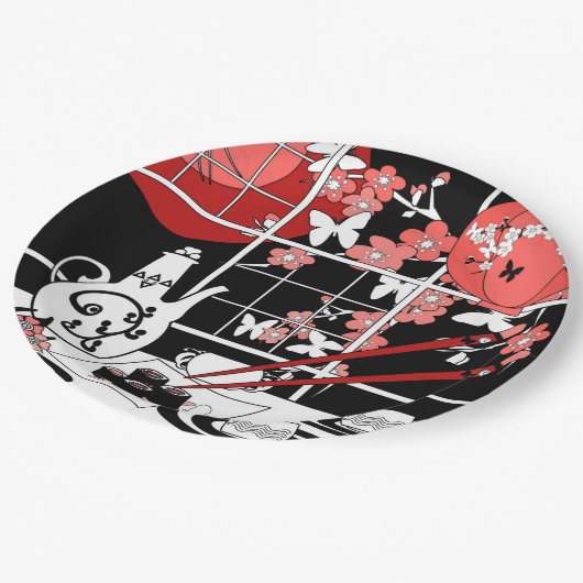 Japanse keuken papieren bordje (Gekanteld)