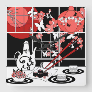 Japanse keuken vierkante klok