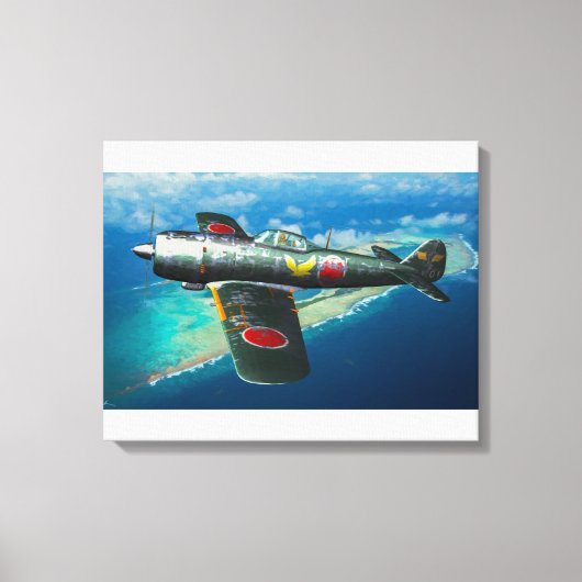 Japanse Ki-84 "Frank" tijdens de vlucht Canvas Afdruk (Voorkant)