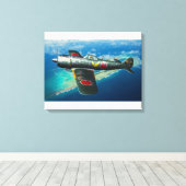 Japanse Ki-84 "Frank" tijdens de vlucht Canvas Afdruk (Insitu (Houten vloer))