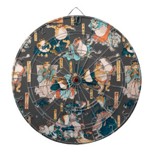 Japanse kik houtsnede Kuniyoshi Ukiyo-e Dartbord