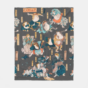 Japanse kik houtsnede Kuniyoshi Ukiyo-e Fleece Deken