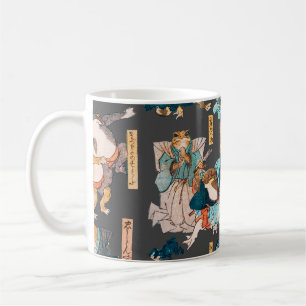Japanse kik houtsnede Kuniyoshi Ukiyo-e Koffiemok