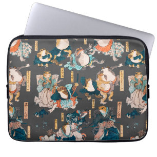 Japanse kik houtsnede Kuniyoshi Ukiyo-e Laptop Sleeve