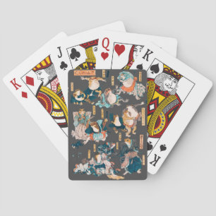 Japanse kik houtsnede Kuniyoshi Ukiyo-e Pokerkaarten