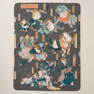 Japanse kik houtsnede Kuniyoshi Ukiyo-e Sherpa Deken