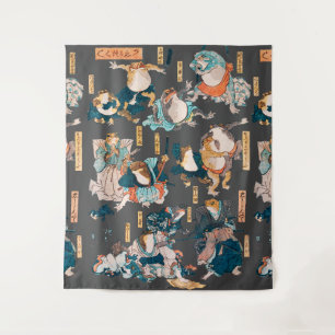 Japanse kik houtsnede Kuniyoshi Ukiyo-e Wandkleed