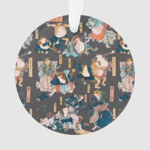 Japanse Kikker Houtsnede Kuniyoshi Ukiyo-e Ornament