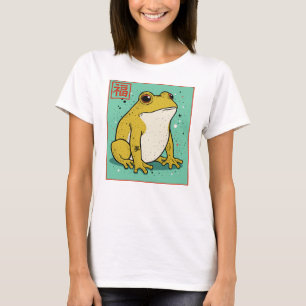 Japanse Kikker Illustratie Geluksontwerp T-shirt
