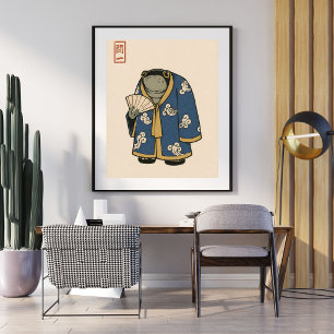 Japanse Kikker Illustratie   Ukiyoe Stijl Kunstwer Poster