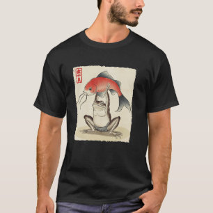 Japanse Kikker met Koi Karper Vis Nishikigoi T-shirt