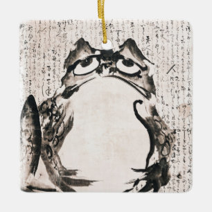 japanse kikker schilderij kunst canvas kunstwerk  keramisch ornament