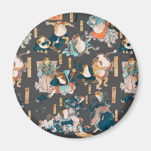 Japanse kikker ukiyo-e anime held magneet