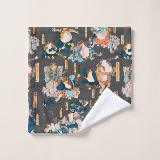 Japanse kikker ukiyo-e kikkers bad handdoek (Wasdoekje)
