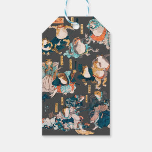 Japanse kikker ukiyo-e kikkers cadeaulabel