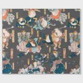 Japanse kikker ukiyo-e kikkers cadeaupapier (Vlak)