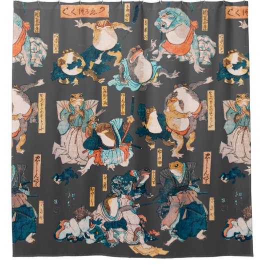 Japanse kikker ukiyo-e kikkers douchegordijn (Voorkant)