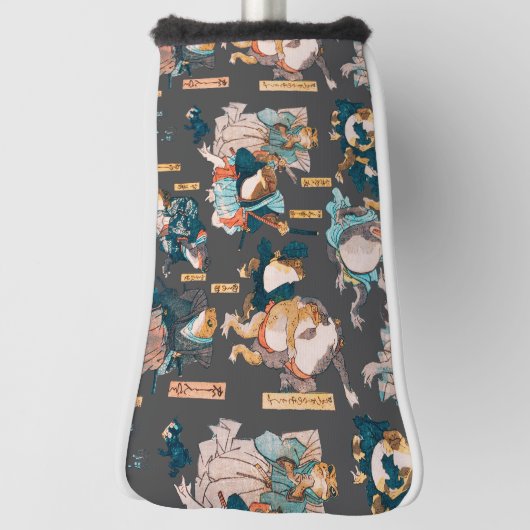 Japanse kikker ukiyo-e kikkers golfheadcover (Draai 90)