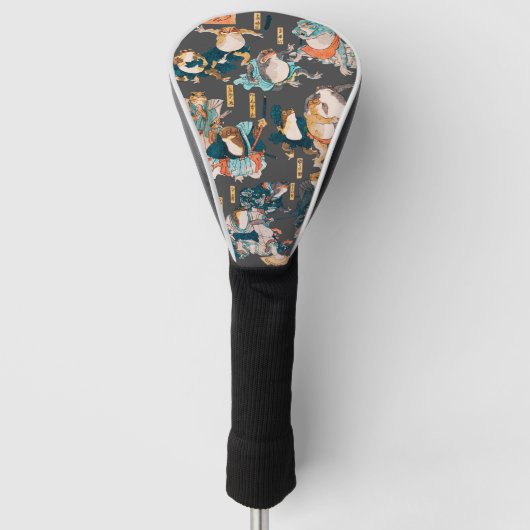 Japanse kikker ukiyo-e kikkers golfheadcover (Voorkant)