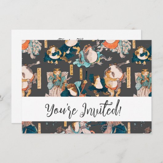 Japanse kikker ukiyo-e kikkers kaart (Voorkant / Achterkant)