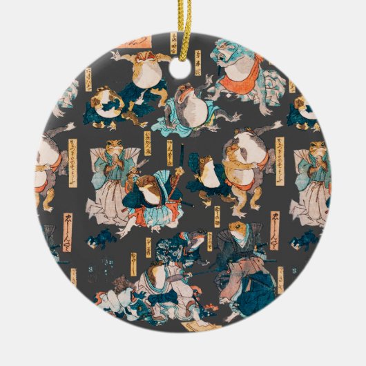 Japanse kikker ukiyo-e kikkers keramisch ornament (Voorkant)