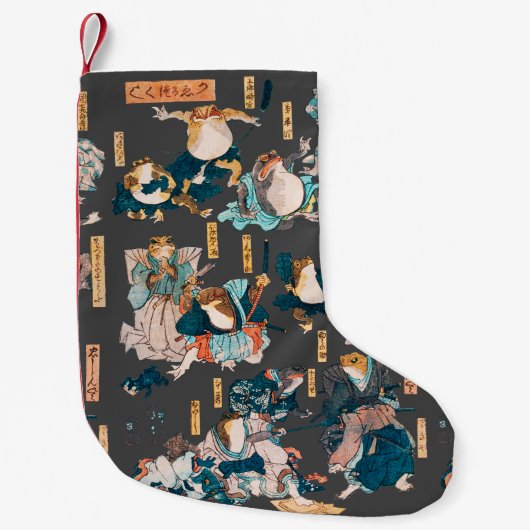 Japanse kikker ukiyo-e kikkers kleine kerstsok (Voorkant)