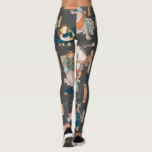 Japanse kikker ukiyo-e kikkers leggings (Achterkant)