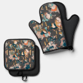 Japanse kikker ukiyo-e kikkers ovenwant & pannenlap set (Voorkant / Achterkant)