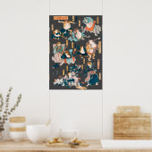 Japanse kikker ukiyo-e kikkers poster (Keuken)
