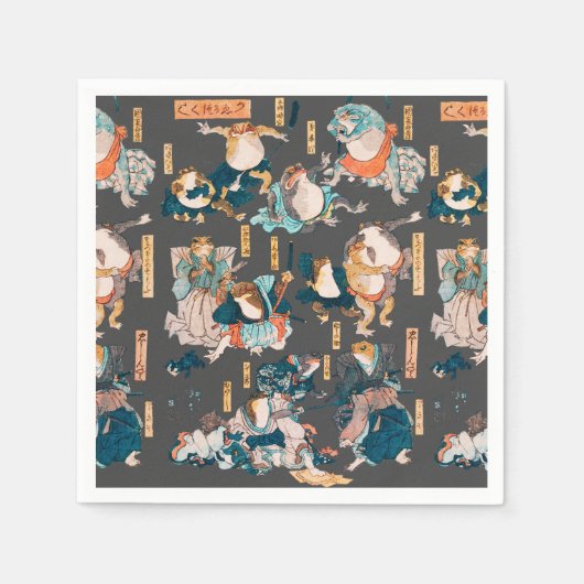 Japanse kikker ukiyo-e kikkers servet (Voorkant)
