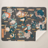 Japanse kikker ukiyo-e kikkers sherpa deken (Voorkant (horizontaal))