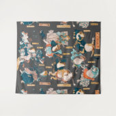 Japanse kikker ukiyo-e kikkers wandkleed (Voorkant (horizontaal))