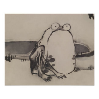 Japanse kikker Woodblock kunst Groenten & Insecten Perfect Poster