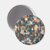 Japanse kikker Woodblock ukiyo-e animerheld Magneet (Voorkant / Achterkant)