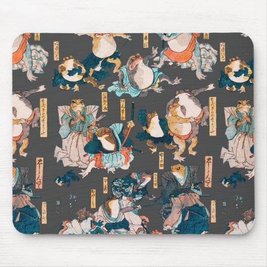 Japanse kikker Woodblock ukiyo-e animerheld Muismat (Voorkant)