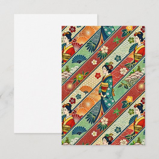 Japanse kimono bedankkaart (Voorkant / Achterkant)