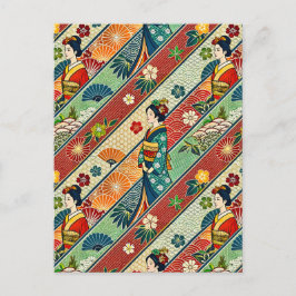 Japanse kimono briefkaart