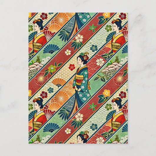 Japanse kimono briefkaart (Voorkant)