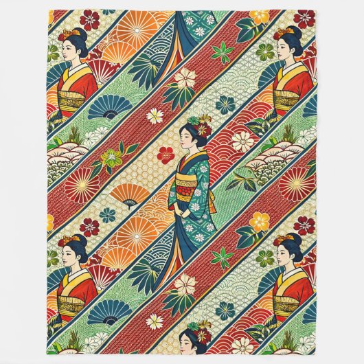 Japanse kimono fleece deken (Voorkant)
