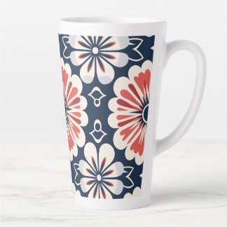 Japanse Kimono Floral Design Tall Coffee Cup Latte Mok