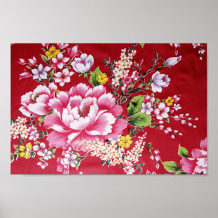 Japanse Kimono Flowers Poster