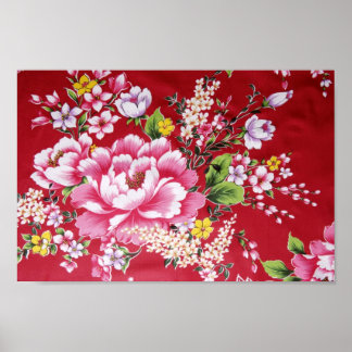 Japanse Kimono Flowers Poster