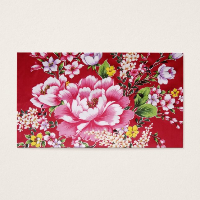 Japanse Kimono Flowers Visitekaartjes (Voorkant)