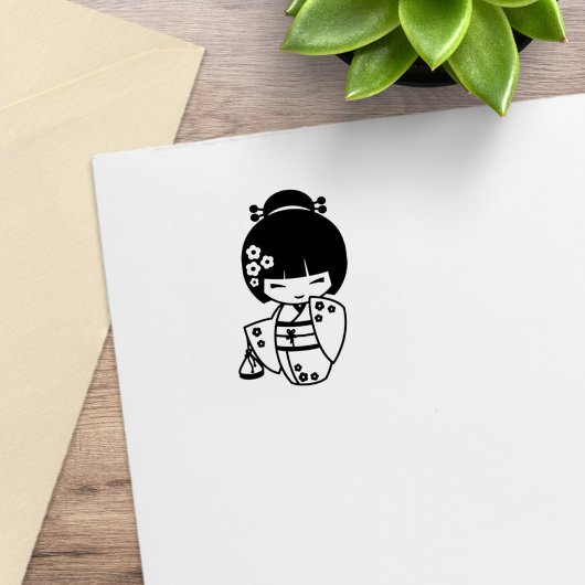 Japanse Kimono Geisha 2 Rubberstempel